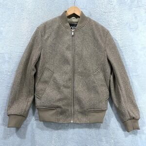 Zara Bomber‎ Jacket Mens S Varsity Full Zip - Faux Fur Lined Coat Preppy Work